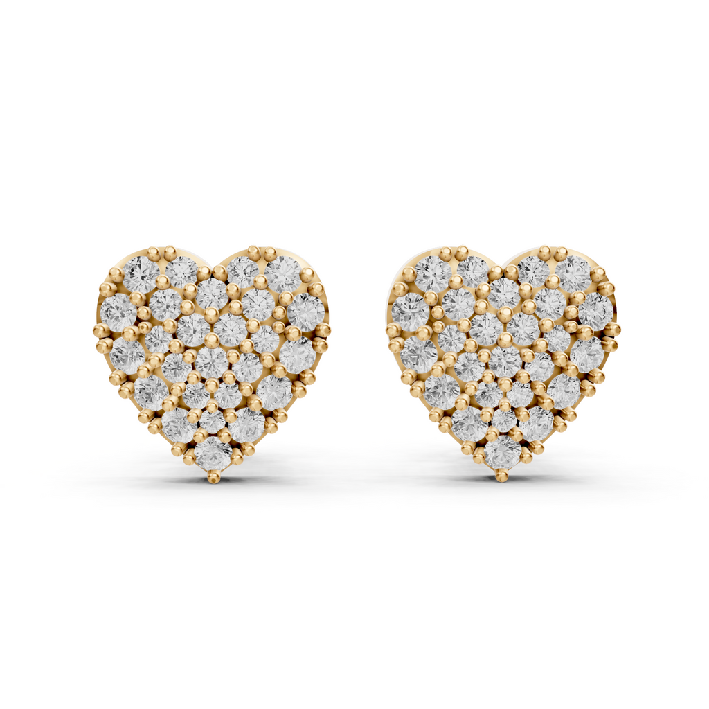Pave Heart Studs