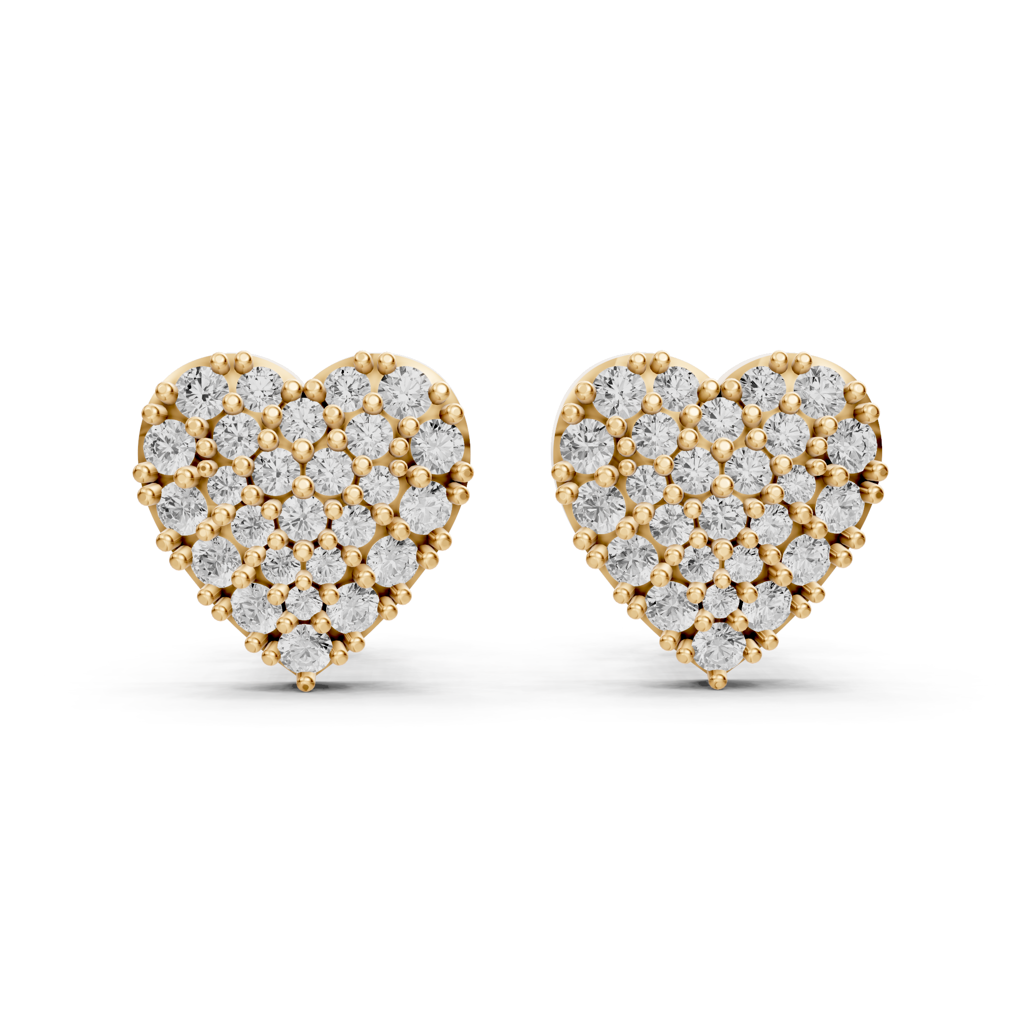 Pave Heart Studs