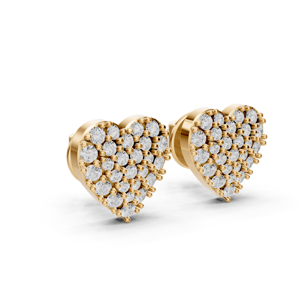 Pave Heart Studs
