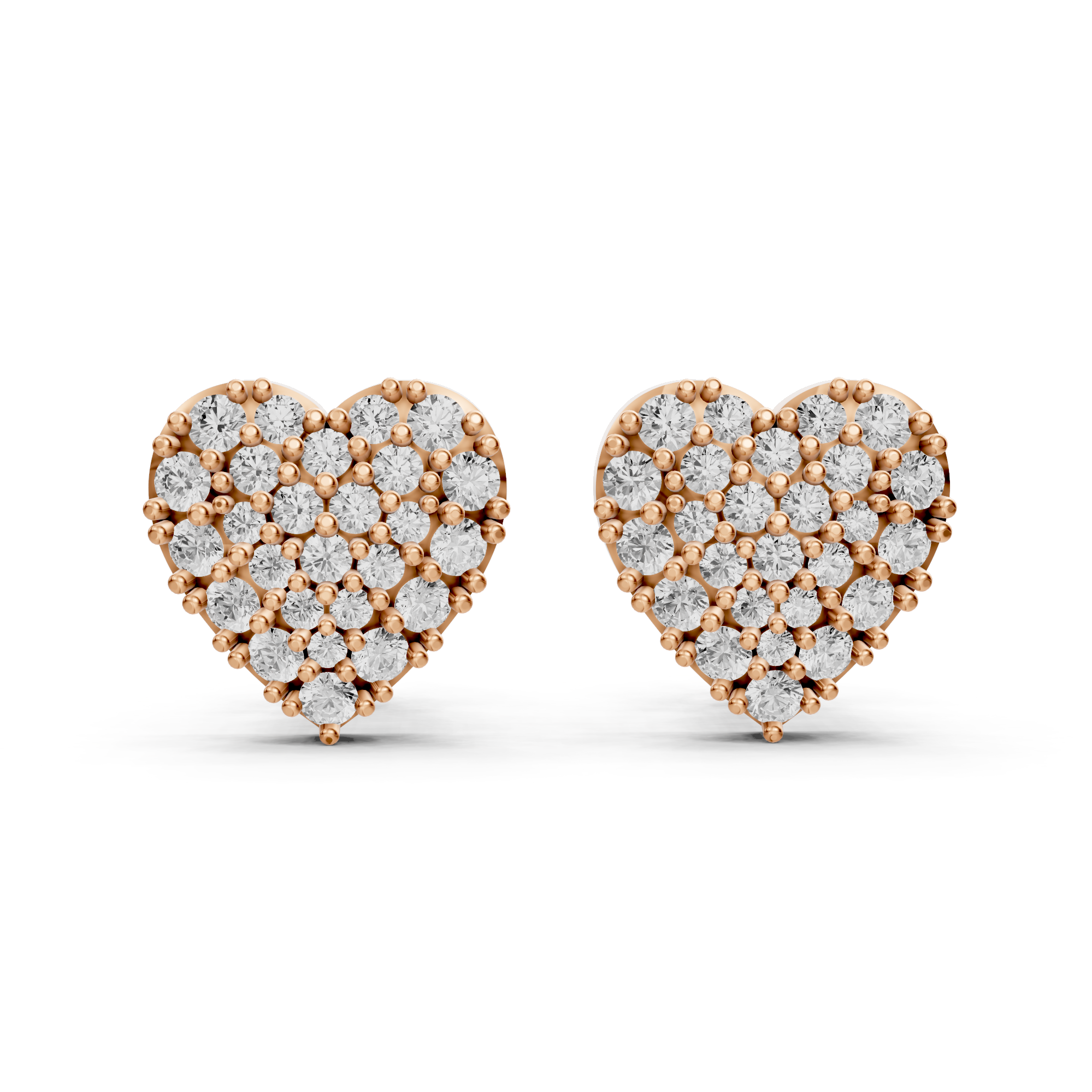 Pave Heart Studs