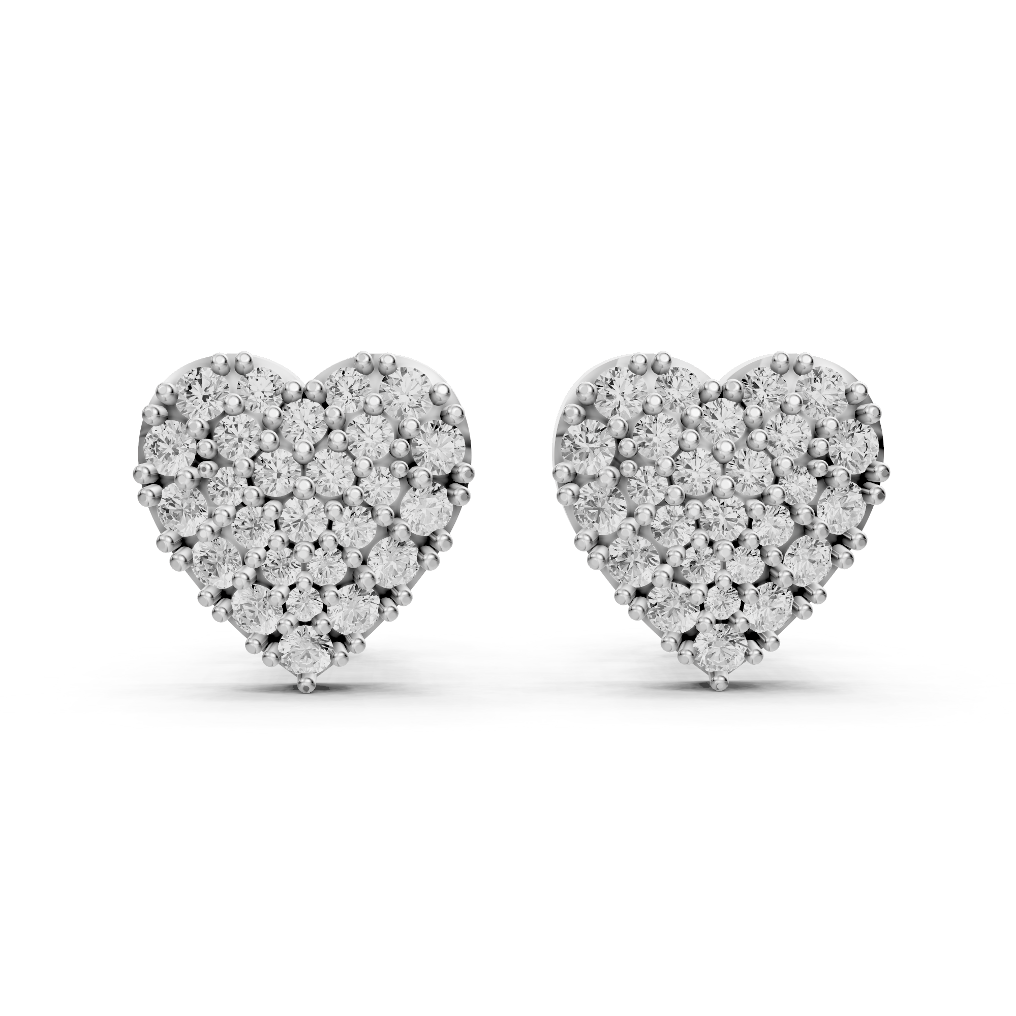 Pave Heart Studs