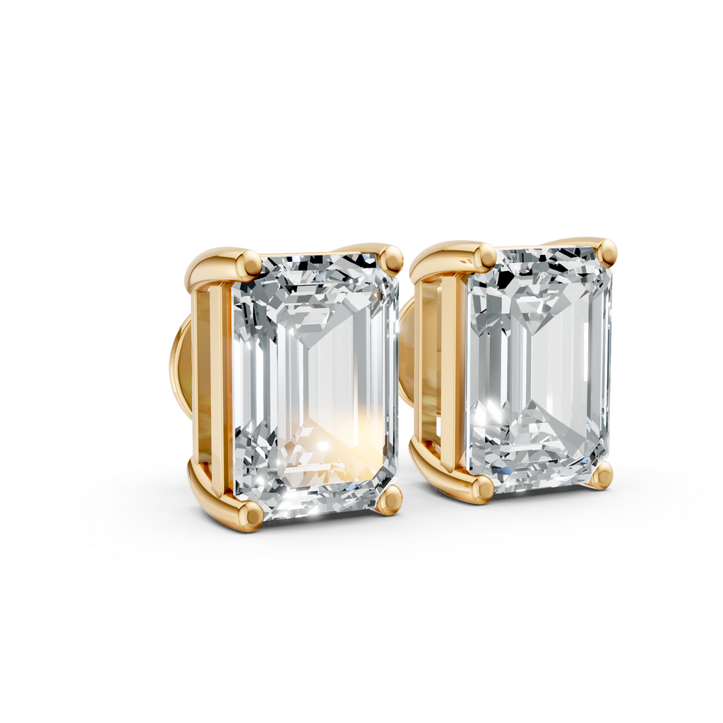 Emerald Solitaire Studs