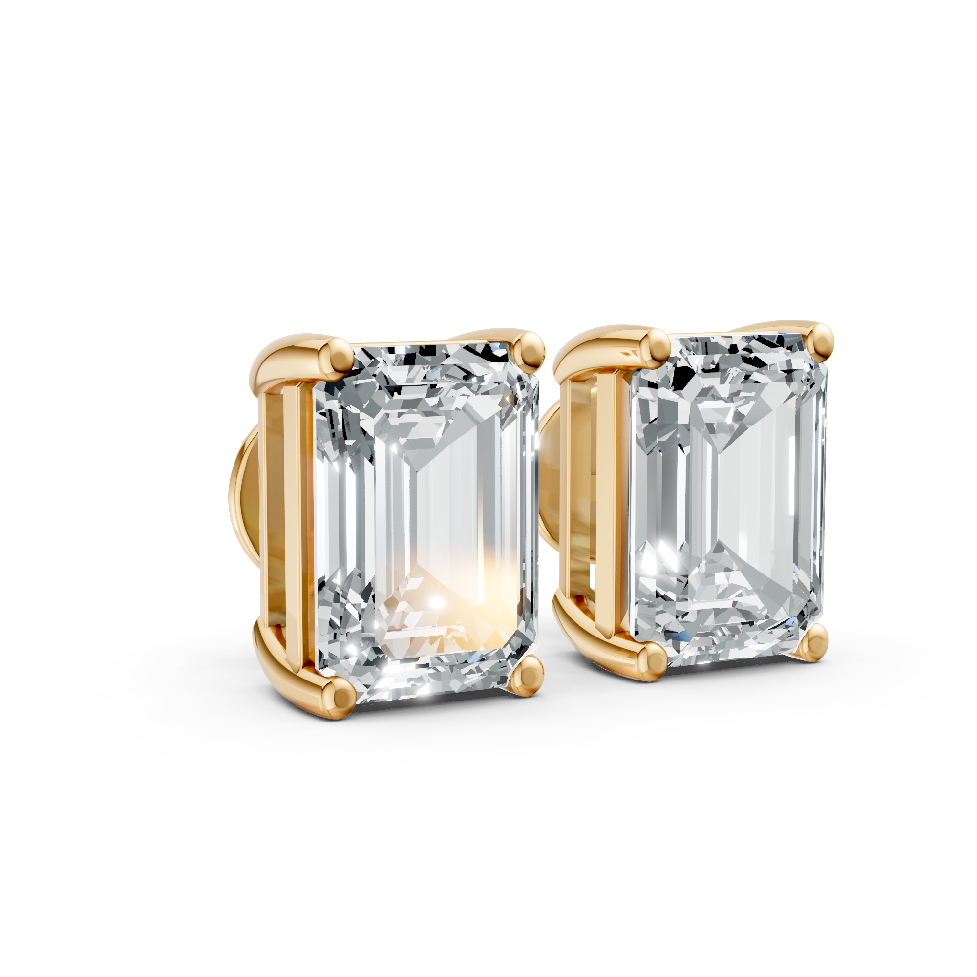 Emerald Solitaire Studs