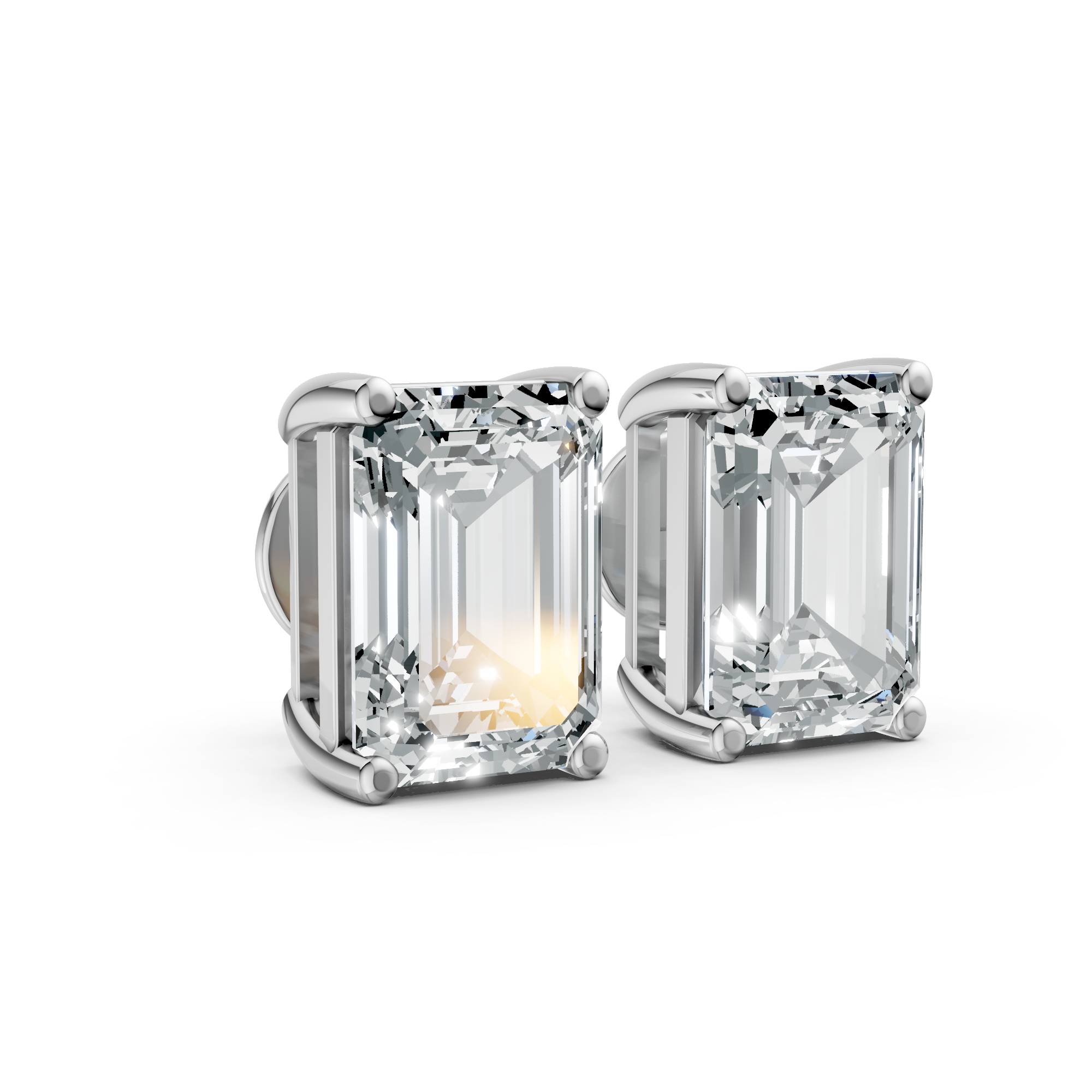 Emerald Solitaire Studs