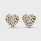Pave Heart Studs
