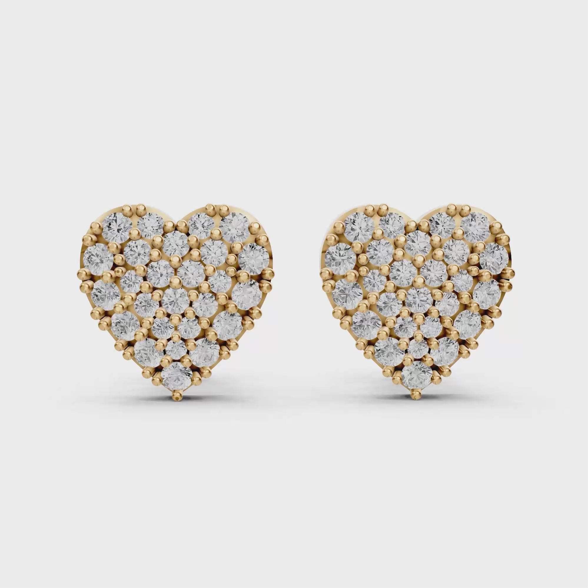 Pave Heart Studs